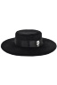 Шляпа "Канотье" черная, бархат, серебристое лого