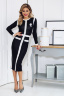 Платье "Лайза" черное с белым, вязаное