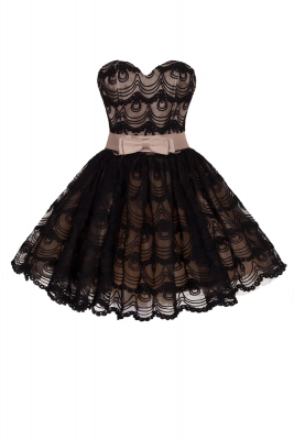 Платье "Николетте" черное кружево , мини