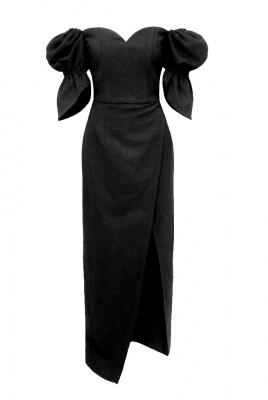 Платье "Эльзи" черное, с люрексом
