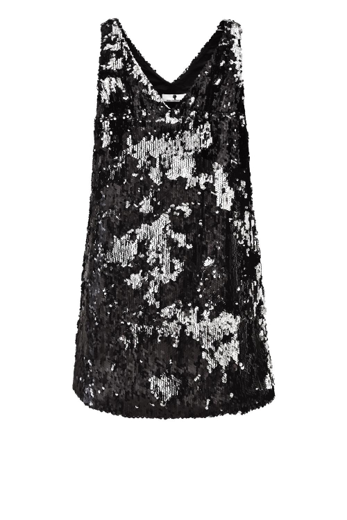 Платье "Розали" черно - серебристое, пайетки