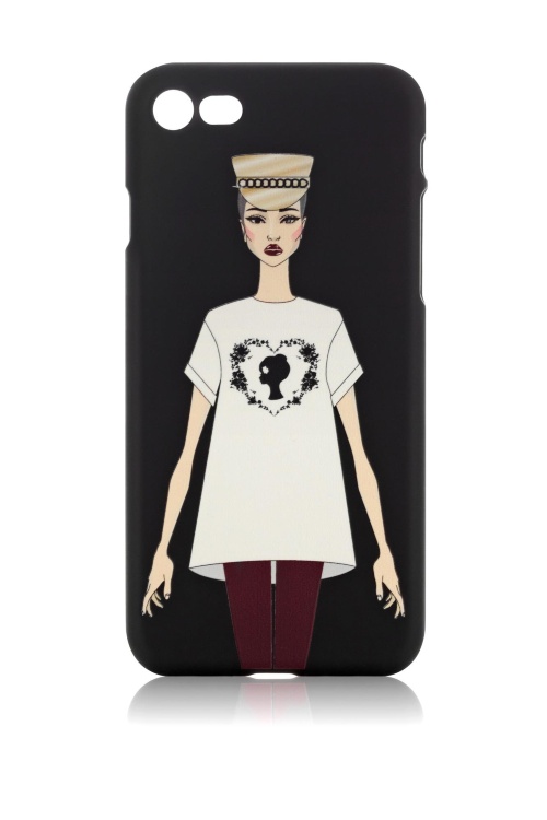 Чехол "Девочка в картузе" для iPhone 7,черный