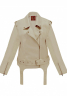 Куртка - косуха "Ренли" светло-бежевая, эко-кожа, имитация подтяжек