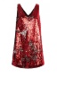 Платье "Розали" красно - серебристое, пайетки