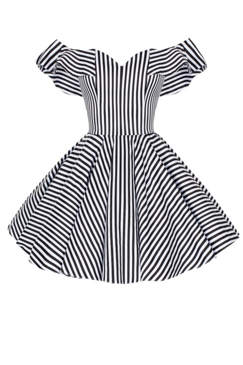 Платье "Жульет" черное - белое, узкая полоска
