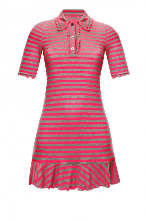 Платье "Чива", фуксия (розовое), полоска