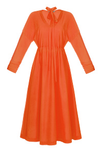 Платье &quot;Темпл&quot; оранжевое, миди