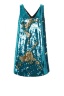 Платье "Розали" бирюзовое - золотистое, пайетки