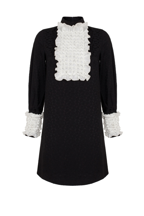 Платье "Беатриче" черное, узор, рост 175