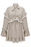 Платье "Вилора" светло-бежевое, с белым кружевом из хлопка